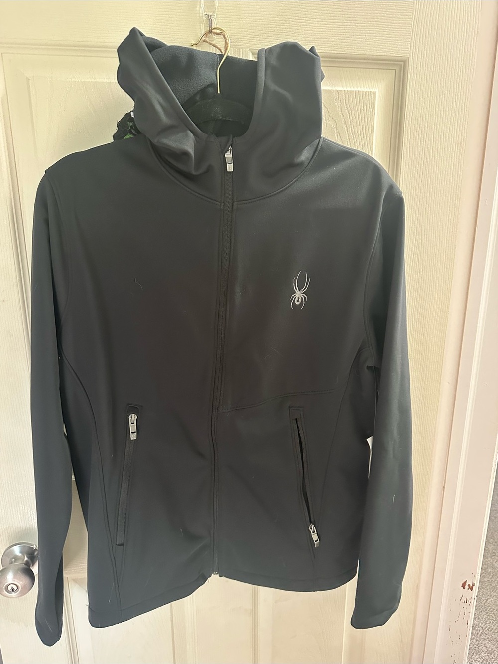 Spyder Men's Black Hooded Softshell Windbreaker